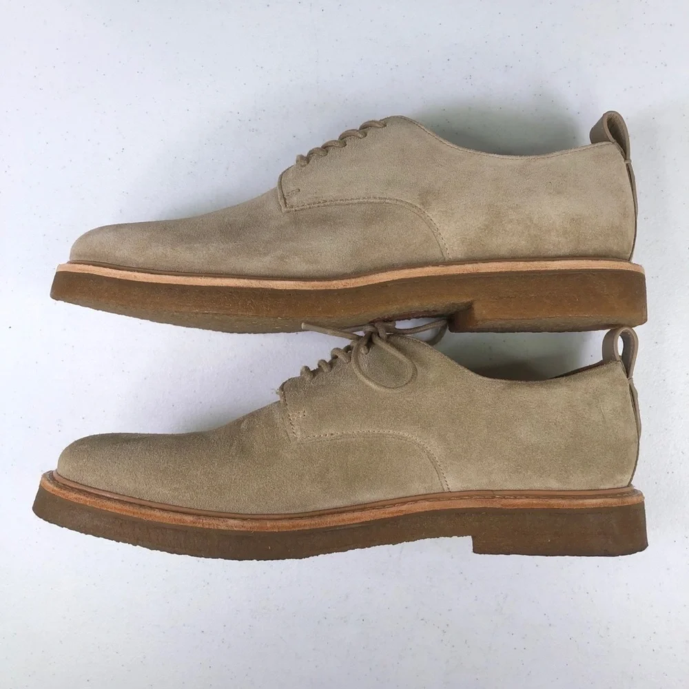 COACH Men's Suede Derby W/Crepe Sole, Oat Brown